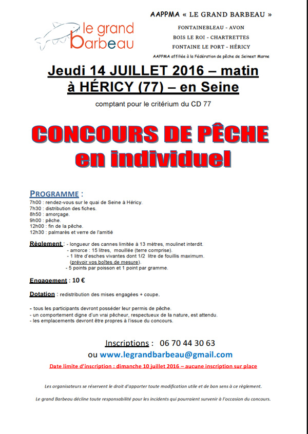 concours de peche a Hericy