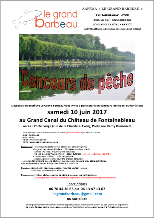 concours de peche au chateau de fontainebleau