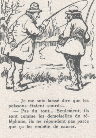 carricature de pêcheurs par Henriot