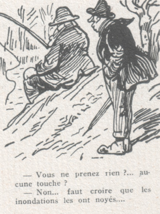 caricature de pêcheurs par Henriot