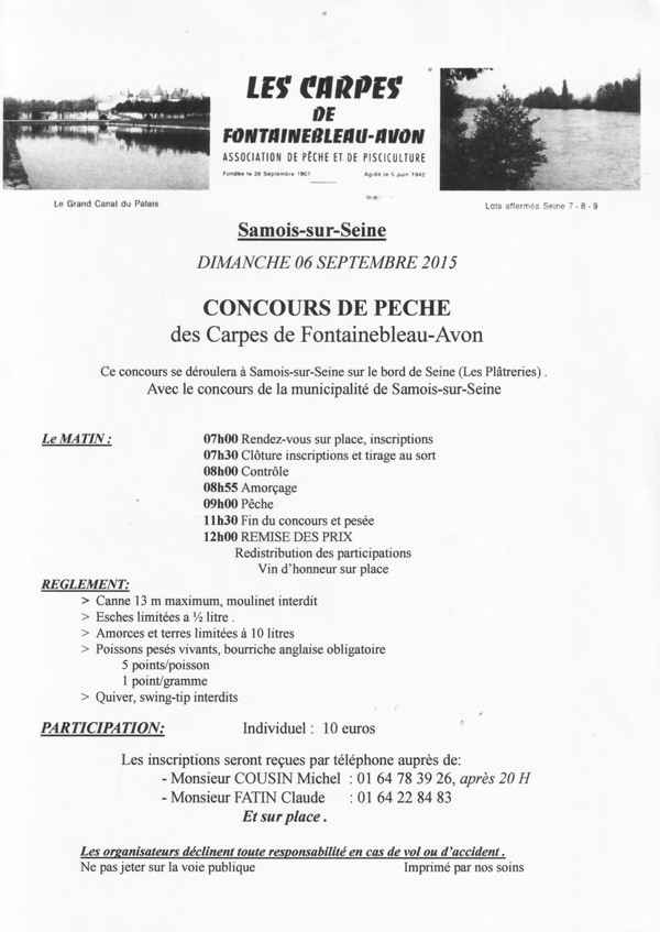 concours de pêche Samois 2015