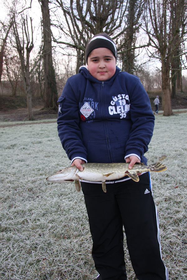 prise d'un brochet par baptiste